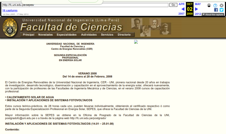 [Archivo Histórico] SEGUNDA ESPECIALIZACIÓNPROFESIONALEN ENERGÍA SOLAR 2008